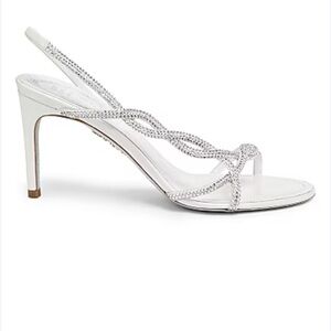 DIANE LYNN FERGIE DYEABLE WHITE SILK Wedding shoes with stone detail size 6B